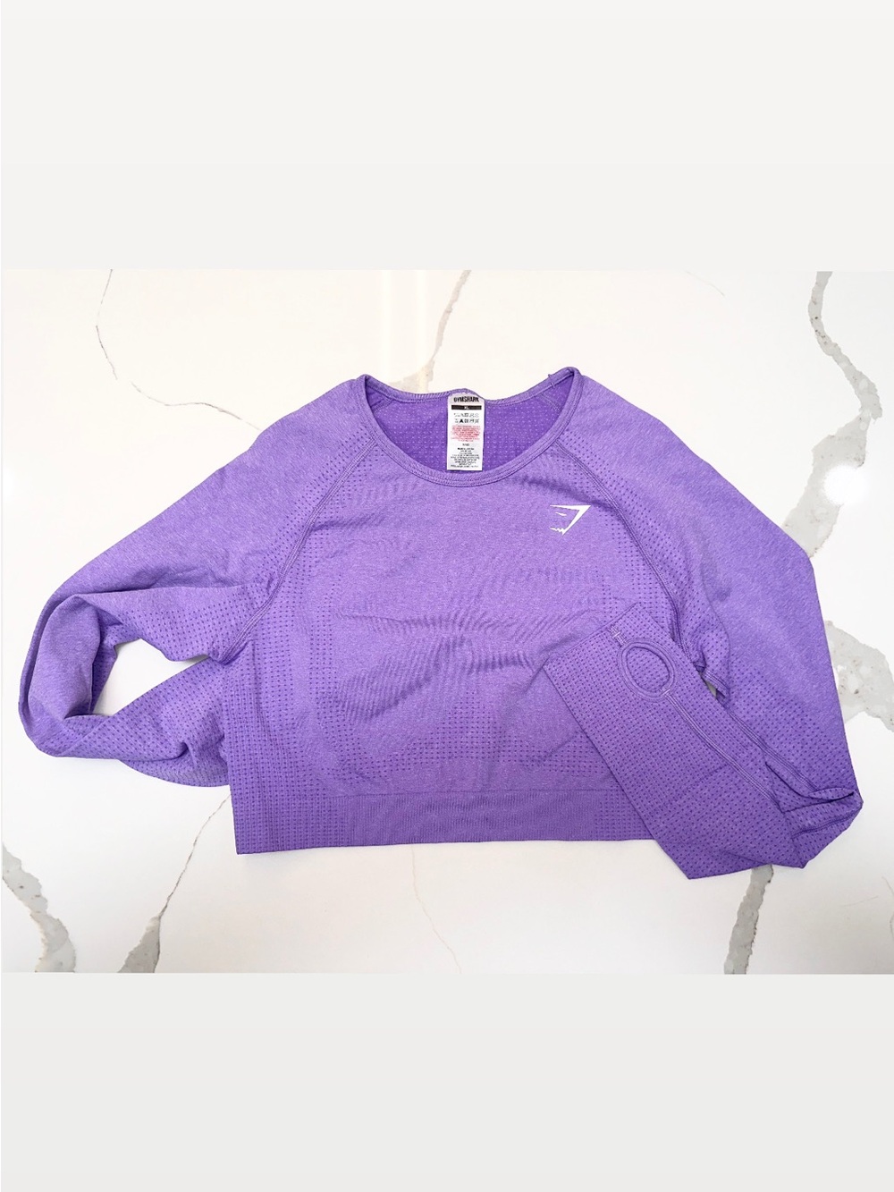 Gymshark Vital Seamless 2.0 Lavender Long Sleeve Crop Top